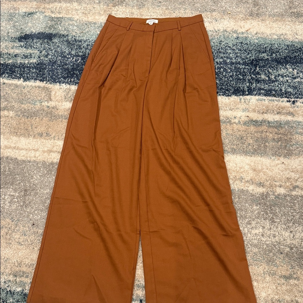 Nordstrom Tan Pleated Trousers wide leg, High rise